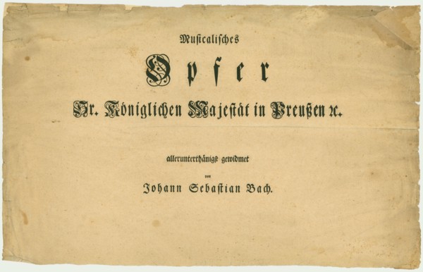 Title page of the first edition of The Musical Offering by Johann Sebastian Bach, 1747.