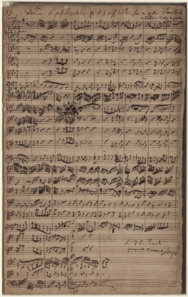Autograph manuscript of the Cantata Es ist das Heil uns kommen her (BWV 9), 1731.