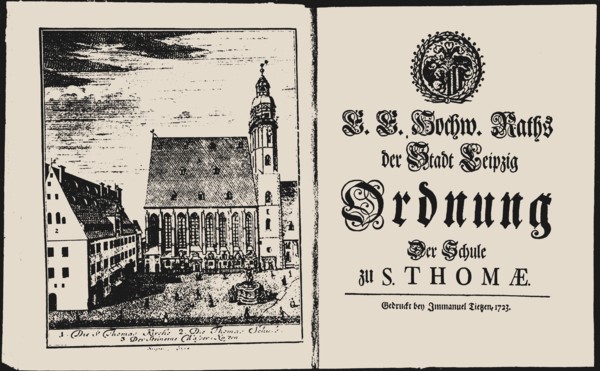 St. Thomas Church and St. Thomas School in Leipzig, 1723.