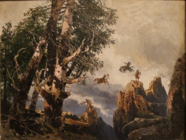 The Valkyrie's rock. Set design for Act III of opera Die Walküre by Richard Wagner. Bayreuth, 1896,