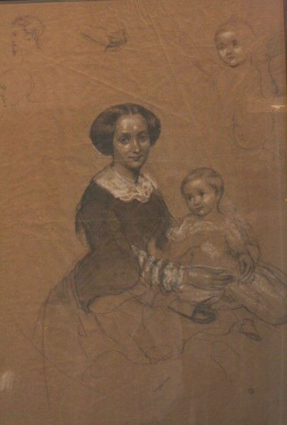 Mathilde Wesendonck (1828-1902) with her son Guido, 1856.