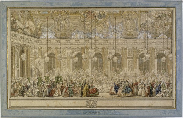 Decoration of the Hall of Mirrors in Versailles, on the occasion of the marriage of the Dauphin, on