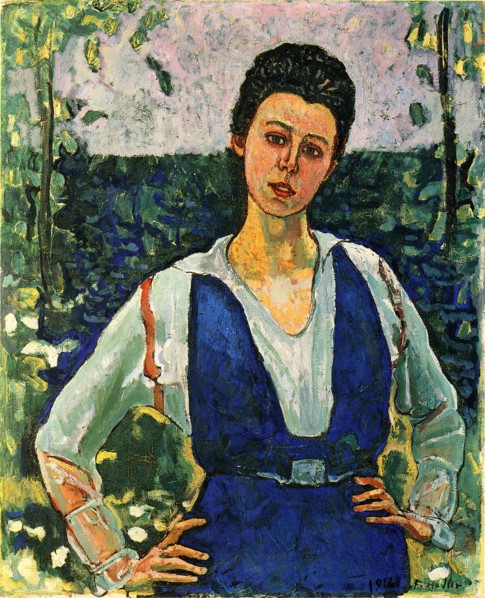 Portrait of Gertrud Müller in the garden, 1916.