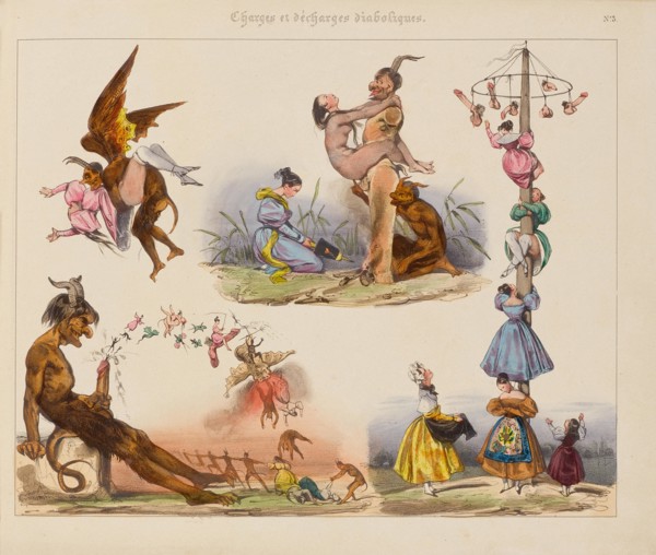 Illustration from the Series Charges et Décharges diaboliques, 1830.