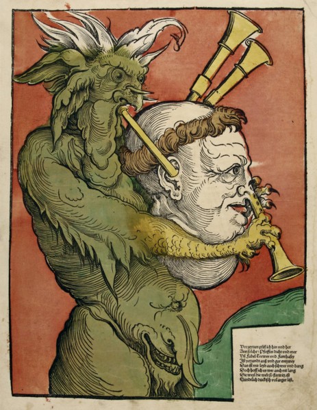Luther as the Devil's Bagpipes, c.1535.