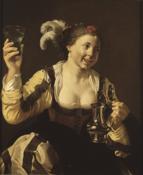 A Girl Holding a Glass (Taste. From the Series The Five Senses), 1620s.