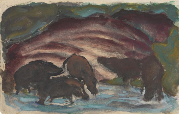 Wild Boars in the Water, 1910-1911.