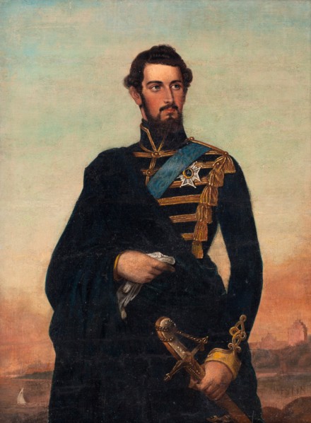 Portrait of the King Charles XV of Sweden.