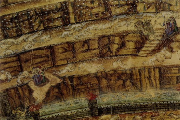 Inferno. (Abyss of Hell). Illustration to the Divine Comedy by Dante Alighieri (Detail), 1480-1490.