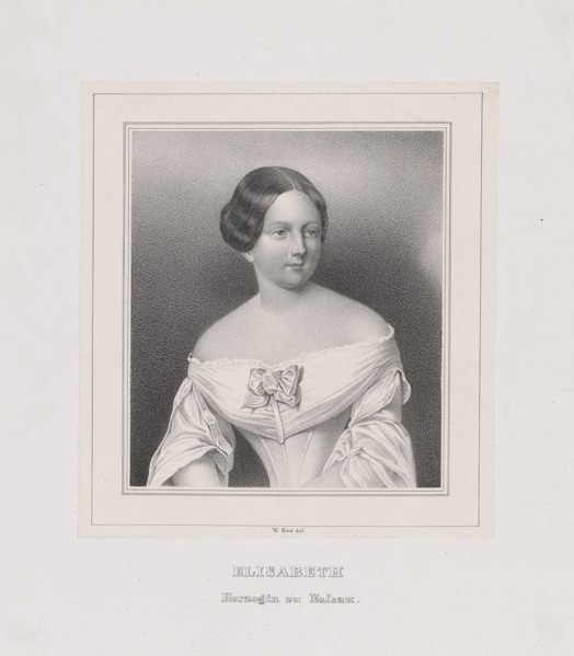 Grand Duchess Elizabeth Mikhailovna of Russia (1826-1845), Duchess of Nassau, ca 1844-1850.