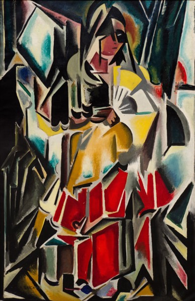 Lady with a fan, 1913-1915.