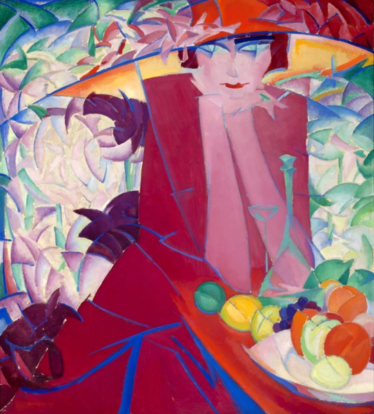 Lady with Large hat in Summer House, 1913.