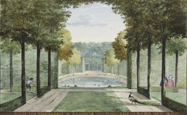 The garden with the menagerie of the Huis Zuydwind at 's Gravenzande, 1746.