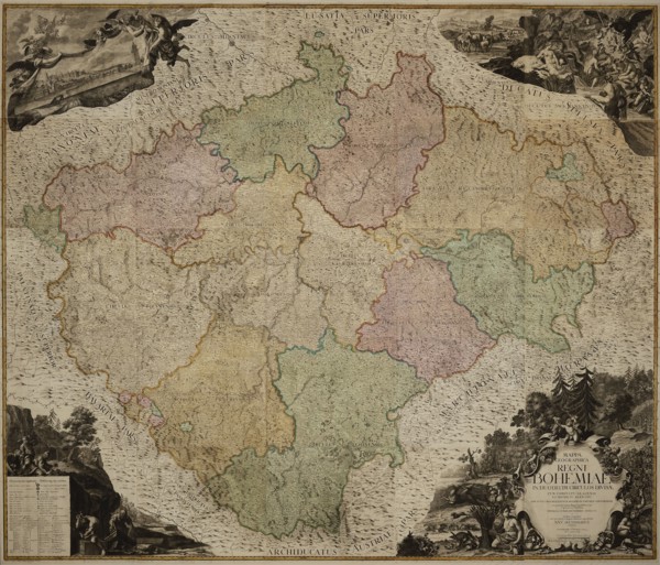 Map of the Kingdom of Bohemia, 1722.