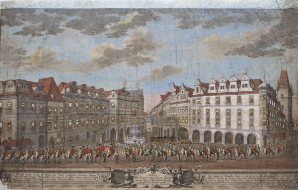 The Coronation procession of Maria Theresa in the Old Town of Prague, 1743.