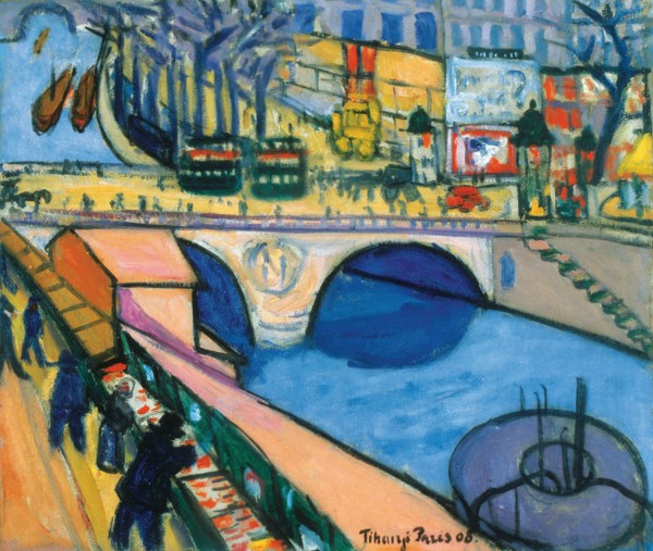 The Pont Saint-Michel in Paris, 1908.
