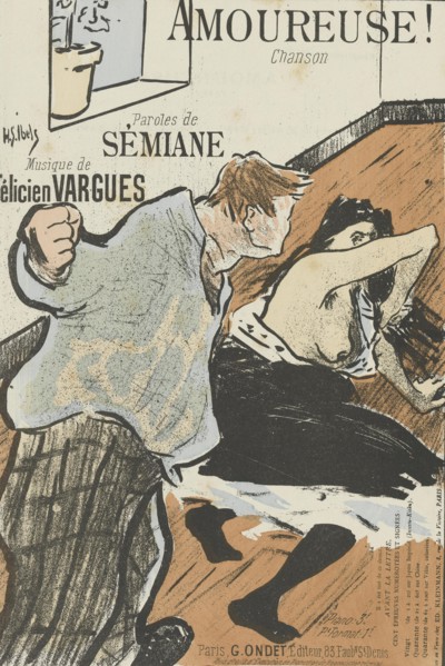 Cover of the score of Amoureuse! by Félicien Vargues, 1893.