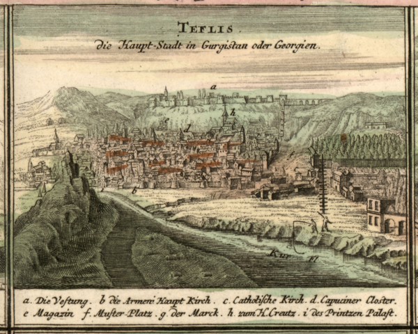 Map of Tiflis, 1762.