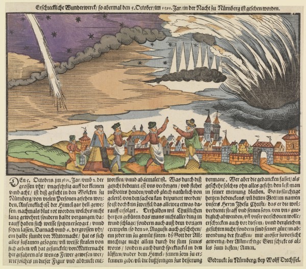 Northern Lights over Nuremberg the 5th of October 1591, 1591.