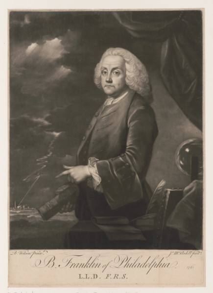 Portrait of Benjamin Franklin , 1761.