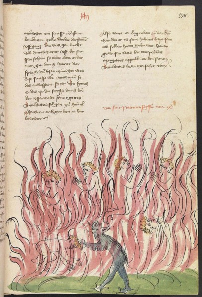 St Patrick's Purgatory. From the Alsacian Legenda Aurea, 1418-1419.