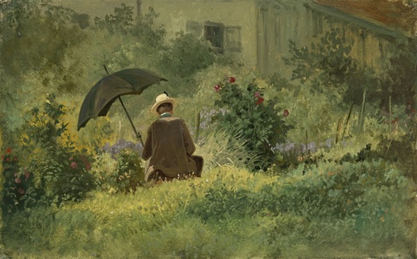 The painter in the garden, ca 1860.