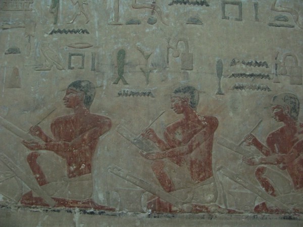 The Scribes. Relief from Mastaba of Akhethotep at Saqqara, Old Kingdom, 5th Dynasty, ca 2494-2345 BC