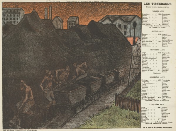 Theatre programme for The Weavers by Gerhart Hauptmann (Théâtre Libre, 29 May 1893) , 1893.