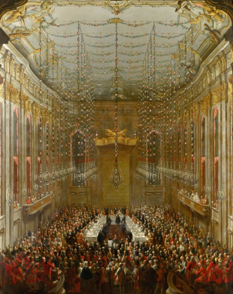 Wedding Supper in the Redoute Hall of the Vienna Hofburg, 1760, 1763.