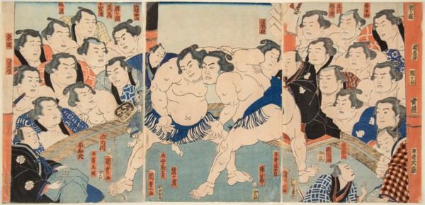 Wrestling match Wahigayama vs Jimmaru, 1861.
