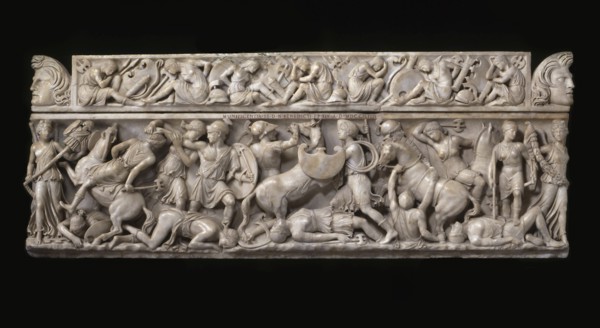 Sarcophagus with battle scenes between the Greeks and the Amazons, 2nd cen. AD.