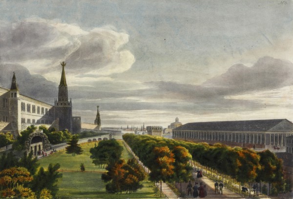 Moscow Manege and Alexander Garden, 1825.
