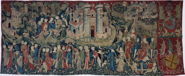 Courtly Love Games (Spieleteppich), tapestry, ca 1400.