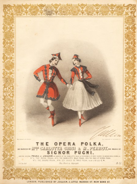 Carlotta Grisi (1819-1899) and Jules Perrot (1810-1892) in La Polka by Cesare Pugni , Between 1844 a