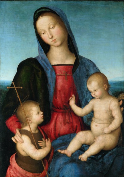 Virgin with the Christ Child blesses the Infant Saint John the Baptist (Diotalevi Madonna), ca 1503.