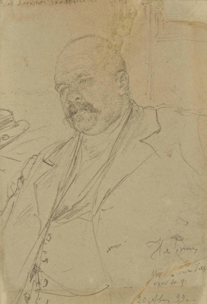 Portrait of the author Vladimir Alekseyevich Gilyarovsky (1853-1935), 1899.