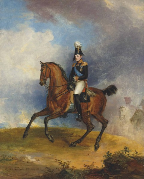 Portrait of Grand Duke Nikolai Pavlovich (1796-1855) on horseback , 1822.