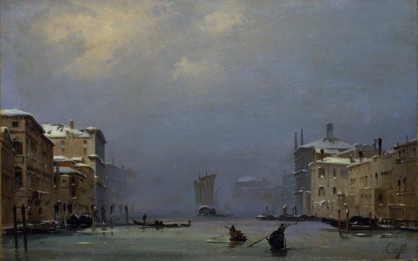 Snow and fog on the Grand canal, c. 1840.