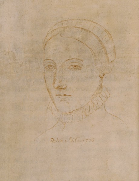 Portrait of Anne Hathaway (1555/6-1623), the wife of William Shakespeare, 1708.