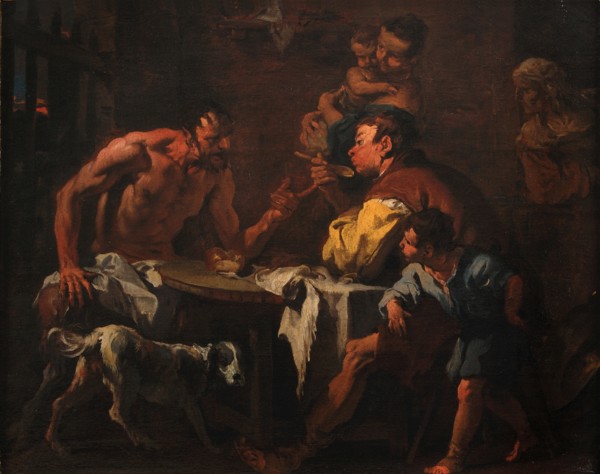 Satyr and peasant family.