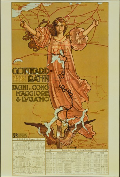 Train schedule of the Gotthard-Railway for the year 1902 , 1902.