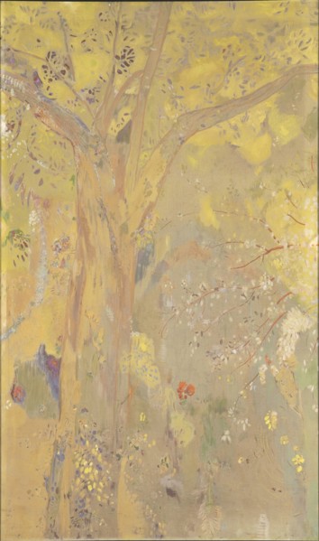 Arbre sur fond jaune. Décor pour le château de Domecy, 1901.