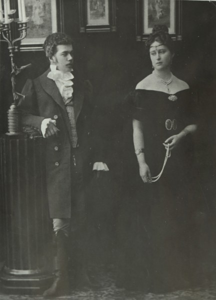 Emperor Nicholas II (1868-1918) and Grand Duchess Elizabeth Fyodorovna (1864-1918) in the amateur pe
