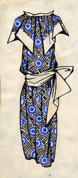 Design for a dress, 1924. Creator: Popova, Lyubov Sergeyevna (1889-1924).