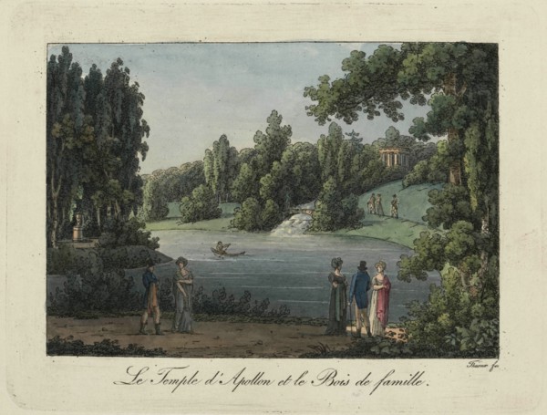 The Temple of Apollo and Cascade in the Pavlovsk park, 1810s. Creator: Thurner (active first quarter of the 19th century).
