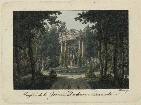 The monument to Grand Duchess Alexandra Pavlovna at Pavlovsk, 1810s. Creator: Thurner (active first quarter of the 19th century).