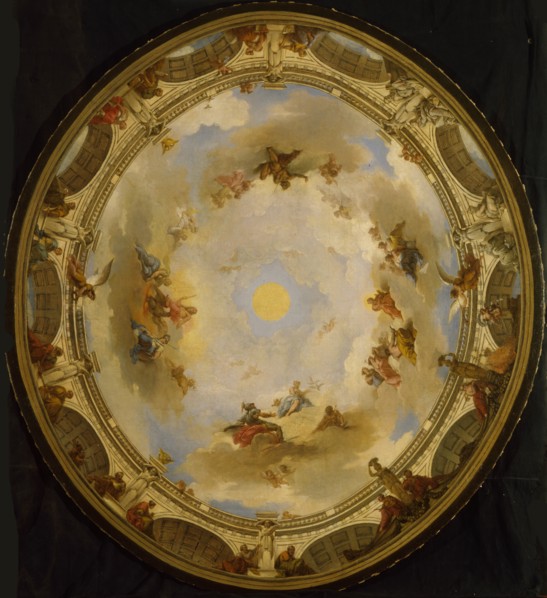 Ceiling painting in the Alexander Theatre in Saint Petersburg, 1832.