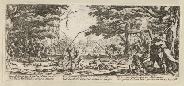 The Miseries and Misfortunes of War, folio 17: The peasants revolt, 1633.