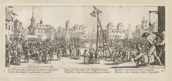 The Miseries and Misfortunes of War, folio 10: The Strappado, 1633.