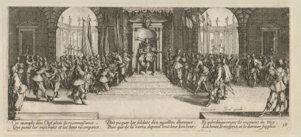 The Miseries and Misfortunes of War, folio 18: Distribution of Rewards, 1633.